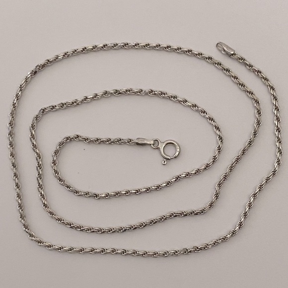 Unisex 2mm rope chain 925 silver necklace 19.5 inches - Picture 3 of 6